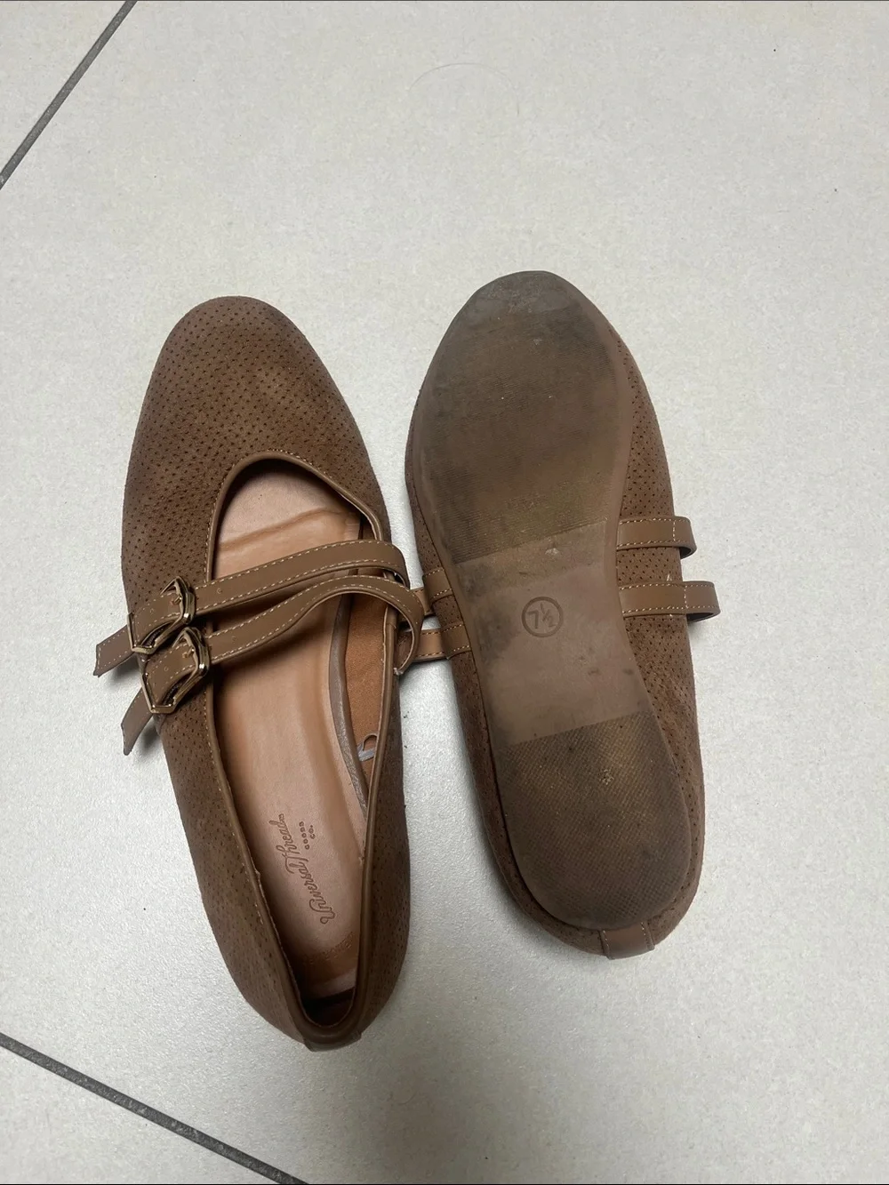 Universal Thread Brown Double-Strap Mary Jane Flats